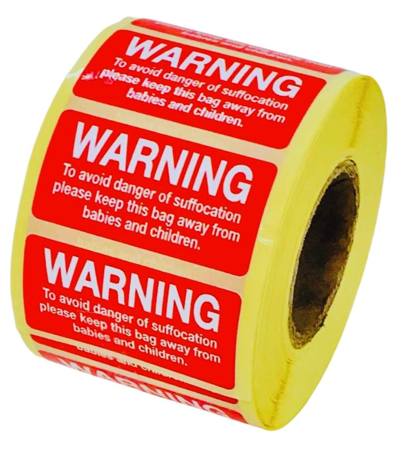 Plastic Bag Suffocation Warning Labels – 638 Labels