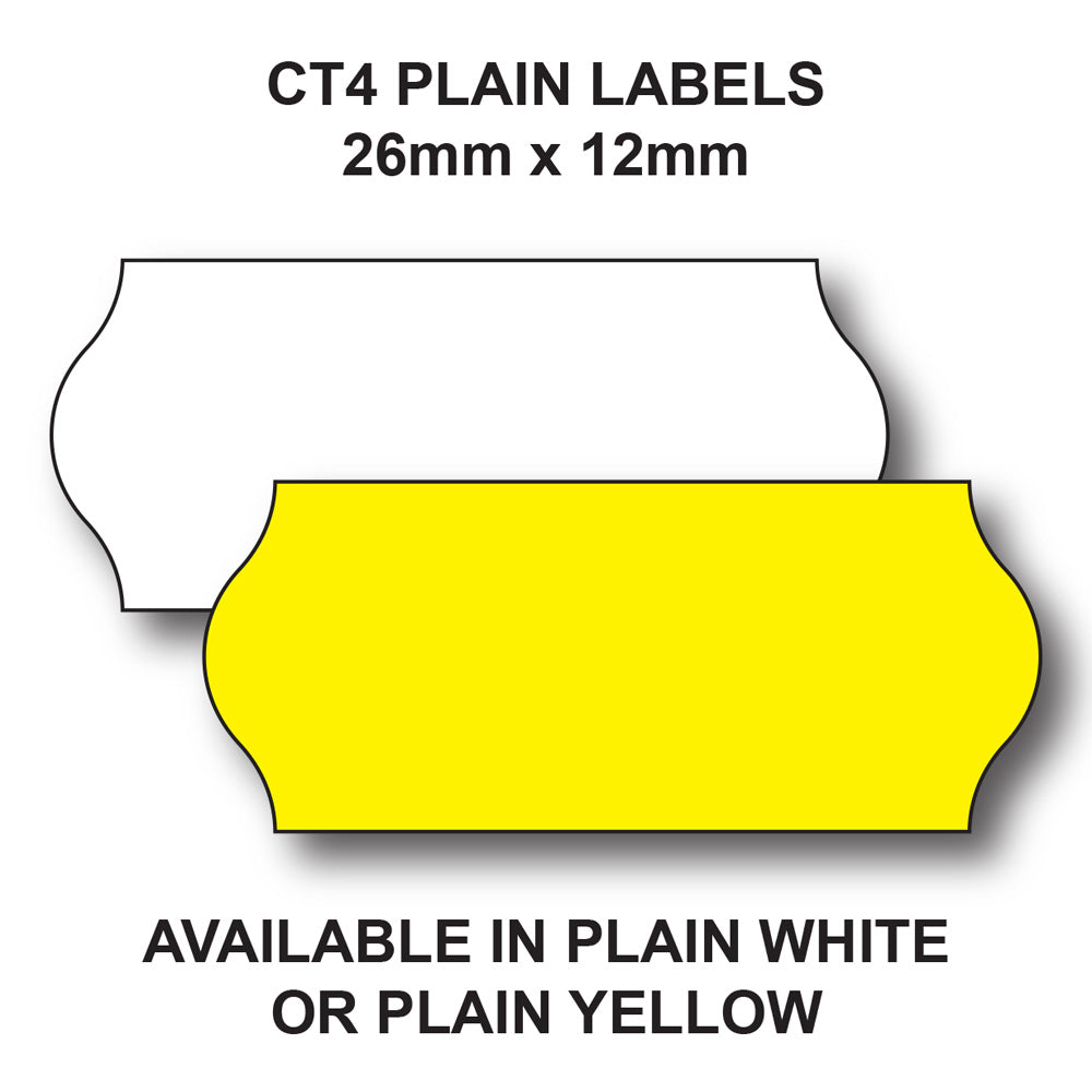 CT4 26 x 12mm Labels – White Or Yellow (45,000 Labels)